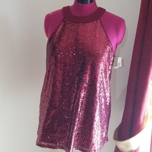 Sleeveless Maroon colored blouse